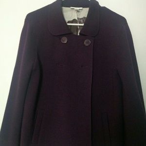Plum, fully-lined cape jacket